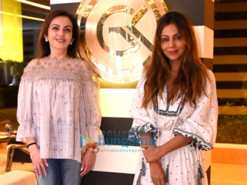 Nita Ambani at Gauri Khan's store with Shah Rukh Khan and AbRam Khan