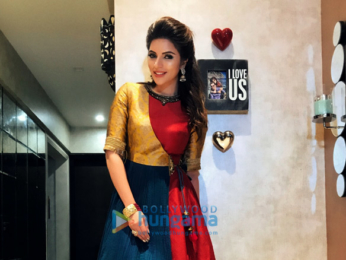 Shama Sikander snapped attending Navratri celebrations