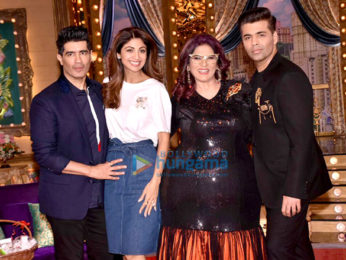 Shilpa Shetty and Manish Malhotra on the sets of the show 'Aunty Boli Lagao Boli'