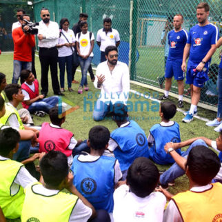 Spotted: Abhishek Bachchan teaches football to kids