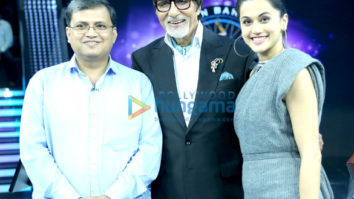 Taapsee Pannu and Dr Subroto Das on the sets of ‘Kaun Banega Crorepati 9’