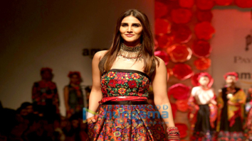 Vaani Kapoor walks the ramp for designer Payal Jain at the Amazon India Fashion Week