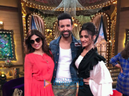 Aamir Ali and Sanjeeda Sheikh snapped on sets of the show ‘Aunty Boli Lagao Boli’