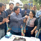 Ajay Devgn celebrates producer Kumar Mangat Pathak's birthday on the sets of 'Raid'