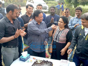 Ajay Devgn celebrates producer Kumar Mangat Pathak's birthday on the sets of 'Raid'
