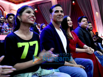 Akshay Kumar, Elli Avram, Sajid Khan and Shreyas Talpade spotted on the sets of 'The Great Indian Laughter Challenge'