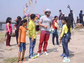 Dia Mirza and Jackky Bhagnani meets kids on Children's Day at Worli
