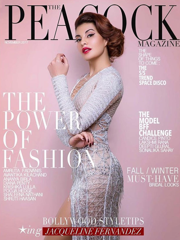 Jacqueline Fernandez shines on the cover of Peacock magazine