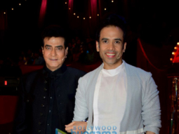 Jeetendra and Tusshar Kapoor on the sets of The Drama Company