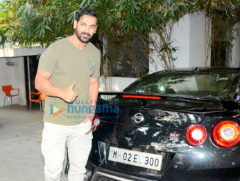 John Abraham spotted with his sports car and bike