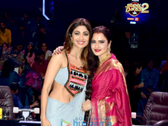 Rekha snapped on the sets of Super Dancer 2