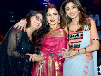 Rekha snapped on the sets of Super Dancer 2