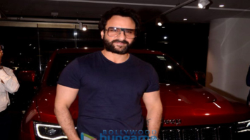 Saif Ali Khan arrives in his new jeep