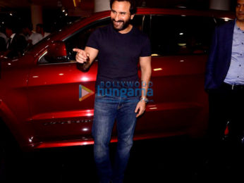 Saif Ali Khan arrives in his new jeep