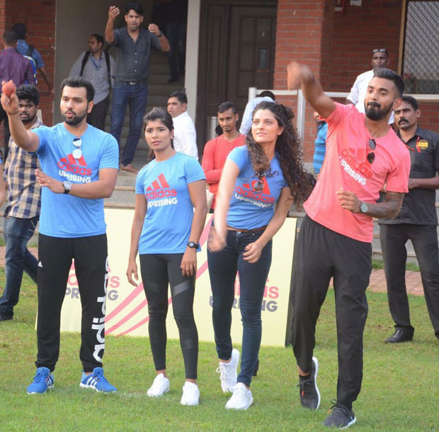 Saiyami Kher flags off Adidas Uprising 3.0 race with cricketers KL Rahul and Rohit Sharma! 01