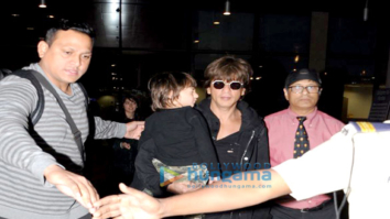 Shah Rukh Khan & AbRam snapped arriving from London