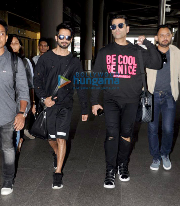 shahid kapoor karan johar and neha dhupia return from hyderabad 1