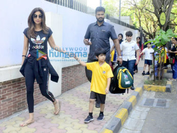 Shilpa Shetty snapped with her son Viaan in Juhu