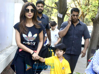 Shilpa Shetty snapped with her son Viaan in Juhu