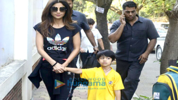 Shilpa Shetty snapped with her son Viaan in Juhu