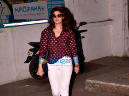Twinkle Khanna snapped outside the salon