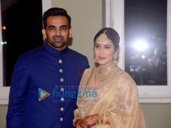 Zaheer Khan and Sagarika Ghatge arrive at their wedding reception