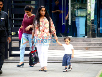 Arpita Khan snapped with baby Ahil at BKC