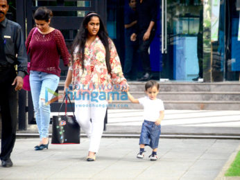Arpita Khan snapped with baby Ahil at BKC