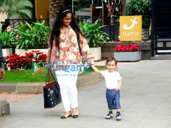 Arpita Khan snapped with baby Ahil at BKC