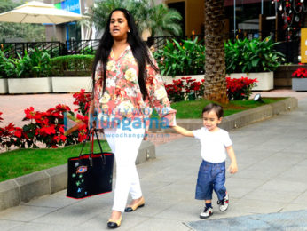 Arpita Khan snapped with baby Ahil at BKC