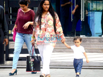 Arpita Khan snapped with baby Ahil at BKC