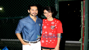 Dino Morea and Mandana Karimi spotted at a football event