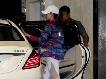 Jacqueline Fernandez snapped outside the gym