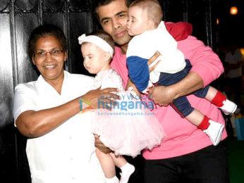 Karan Johar with Roohi and Yash at Tusshar Kapoor's Christmas bash