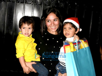 Karan Johar with Roohi and Yash at Tusshar Kapoor's Christmas bash