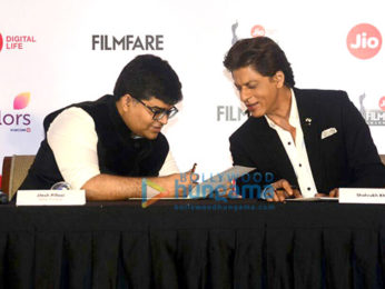 Shah Rukh Khan attends the press conference of 63rd Filmfare Awards