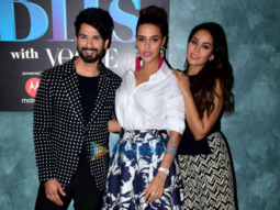 Shahid Kapoor, Neha Dhupia and Mira Rajput on the sets of Vogue BFFs
