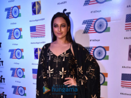 Sonakshi Sinha slays it in her black dress and overcoat; talks about gender violence