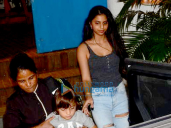 Suhana Khan, Abram Khan and Ananya Panday at Olive in Bandra