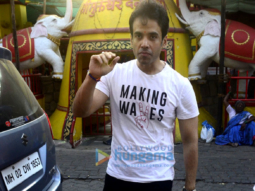 Tusshar Kapoor and his son Laksshya snapped at Shani Temple in Juhu