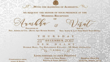 WOW! Check out Virat Kohli-Anushka Sharma’s royal wedding reception card