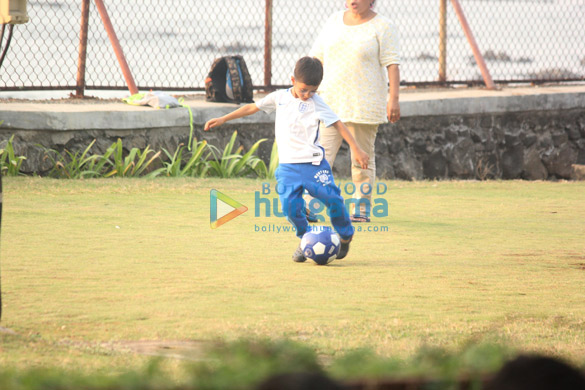 Aamir Khan’s son Azad spotted playing football Aamir Khan’s son Azad spotted playing football