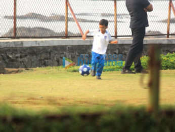 Aamir Khan's son Azad Rao spotted playing football