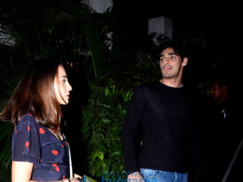 Ahan Shetty snapped with his girlfriend at Olive