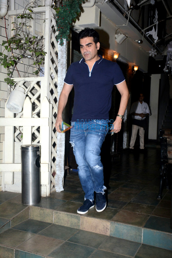 Arbaaz Khan snapped with friends at Smoke House in Bandra