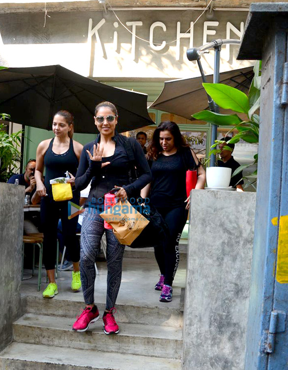 Bipasha Basu and Deanne Panday spotted at Kitchen Garden in Bandra Bipasha Basu and Deanne Panday spotted at Kitchen Garden in Bandra