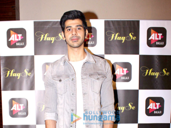 Cast of the web series Haq Se snapped during media interactions