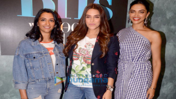 Deepika Padukone, Anisha Padukone and Neha Dhupia on the sets of VOGUE BFFs