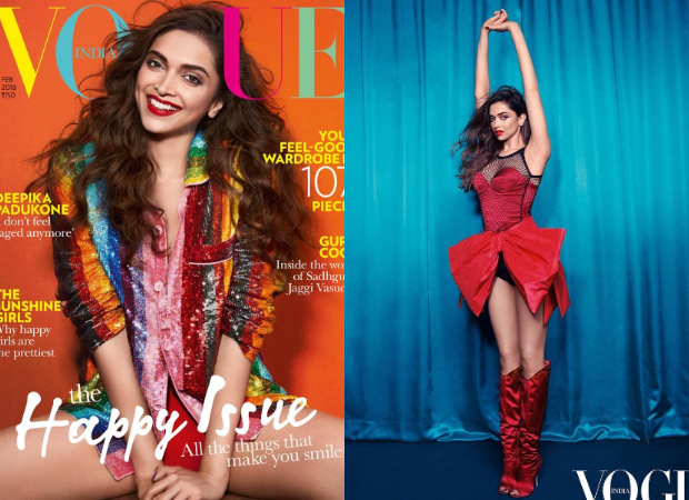 Bold lips, dazzling smile, glitter rainbow shirt – Deepika Padukone graces the Happy Issue of Vogue this month