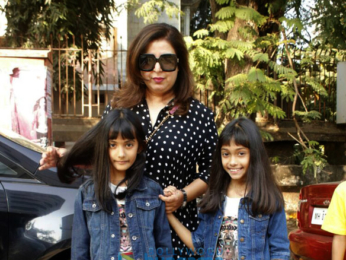 Farah Khan snapped with her kids outside Kromakay salon
